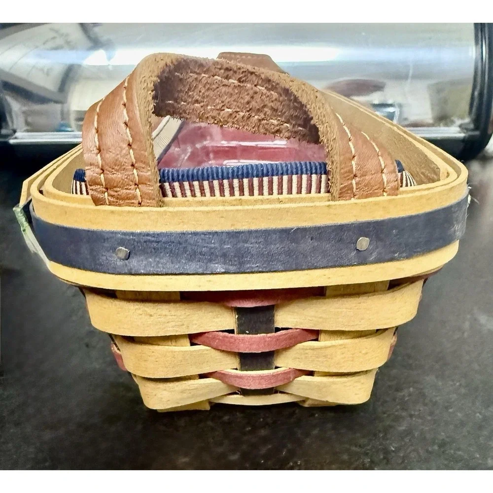 Longaberger 2003 Proudly American Cracker Basket Liner W/ Plastic Protector VTG